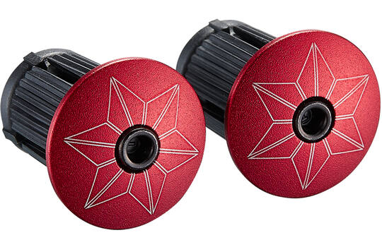 Supacaz - Super Sticky Kush Star Fade Stuurlint Zwart / Rood inclusief Aluminium Rode Stuurplug 3