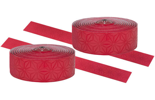 Supacaz - Super Sticky Kush Single Color Handlebar Tape Red including Alloy Bar End Plugs 